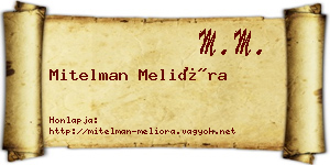 Mitelman Melióra névjegykártya